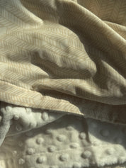 Soft Beige Print Baby Set - Blanket & Doshak