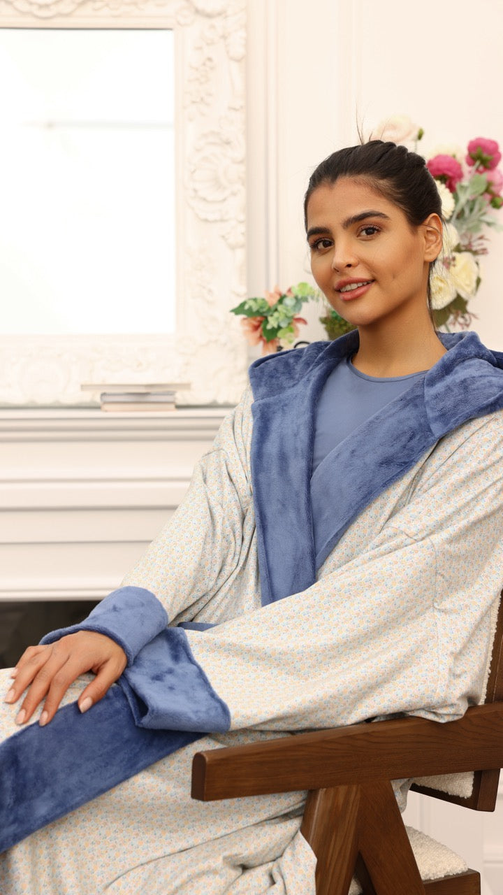 Winter Bisht - Little Blue Florals