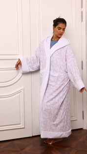 Winter Bisht - Pastel Geometric White