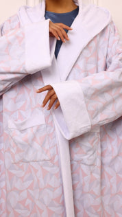 Winter Bisht - Pastel Geometric White