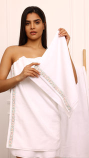 Towel Set - Green Pastel Granny Squares