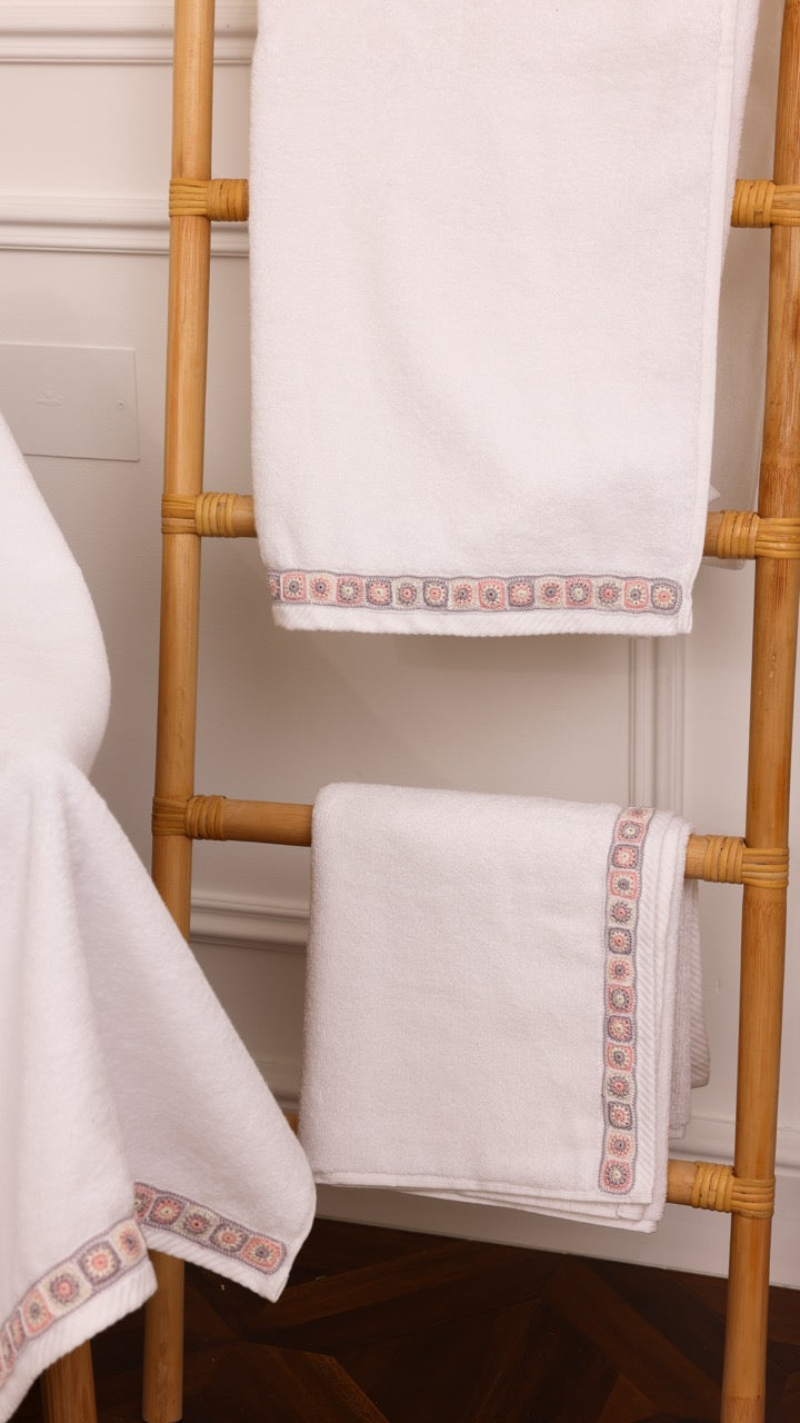 Towel Set - Purple Pastel Granny Squares