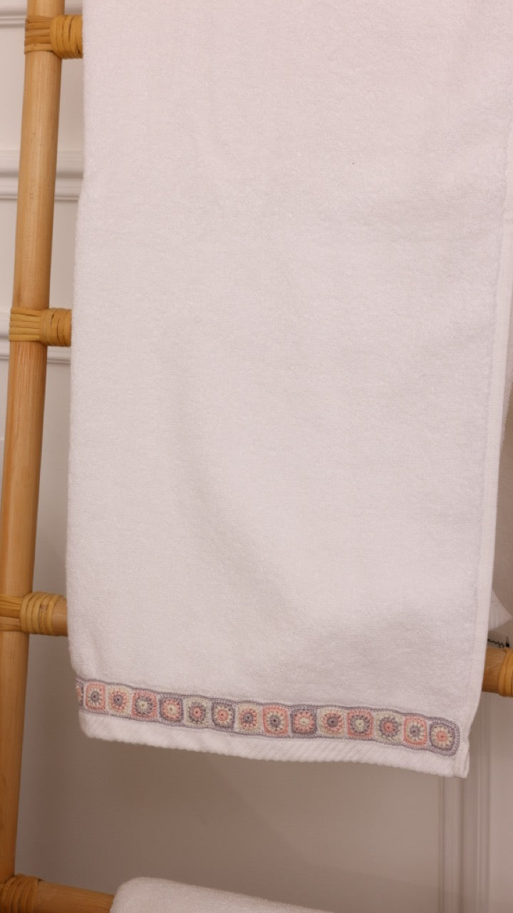 Towel Set - Purple Pastel Granny Squares