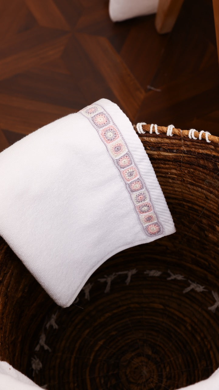 Towel Set - Purple Pastel Granny Squares