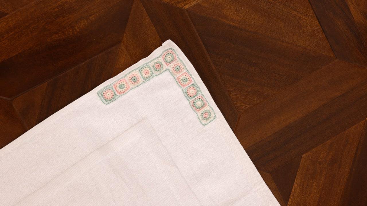 Towel Set - Green Pastel Granny Squares