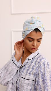 Hair Towel - Blue Tinkerbell