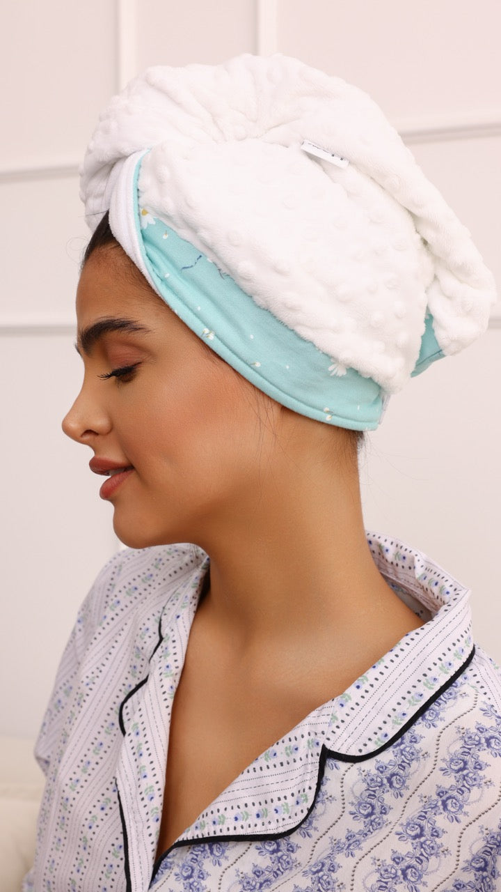 Hair Towel - Blue Sunflower