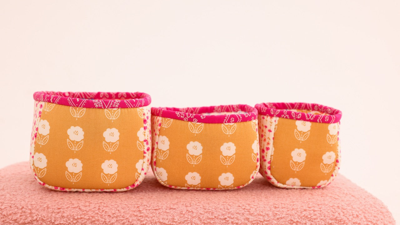 Organizing Basket Set - Orange Flowers