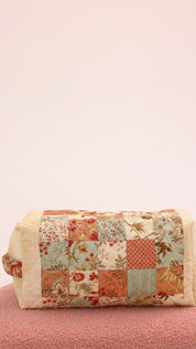 3 Piece Quilted Patchwork Pouch Set - Rustic Bloom