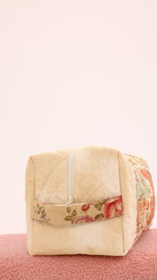 3 Piece Quilted Patchwork Pouch Set - Rustic Bloom