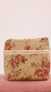 3 Piece Quilted Patchwork Pouch Set - Rustic Bloom