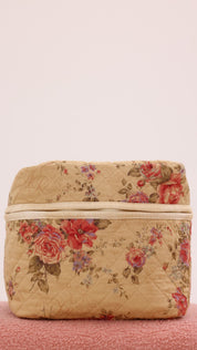 3 Piece Quilted Patchwork Pouch Set - Rustic Bloom
