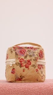 3 Piece Quilted Patchwork Pouch Set - Rustic Bloom