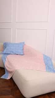 Blanket with Pillowcase - Pink Floral