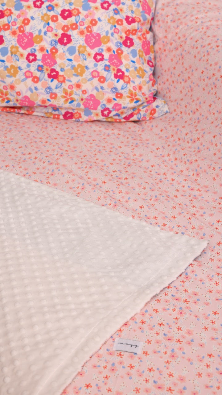 Blanket with Pillowcase - Pink Floral