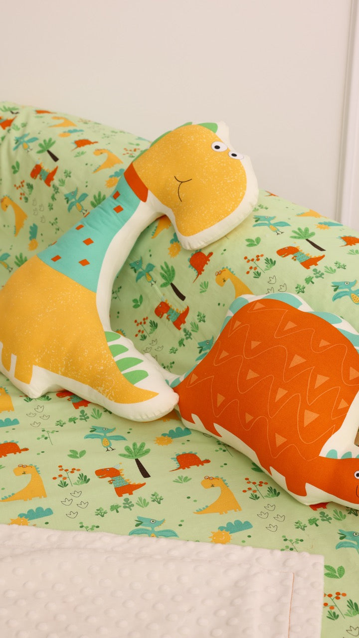 Blanket with Toy - Green Dino