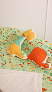 Blanket with Toy - Green Dino