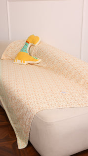 Blanket with Toy - White Dino