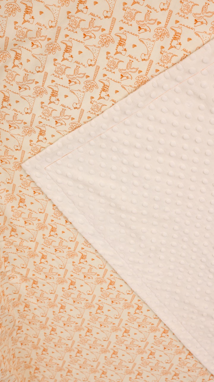 Blanket with Toy - White Dino