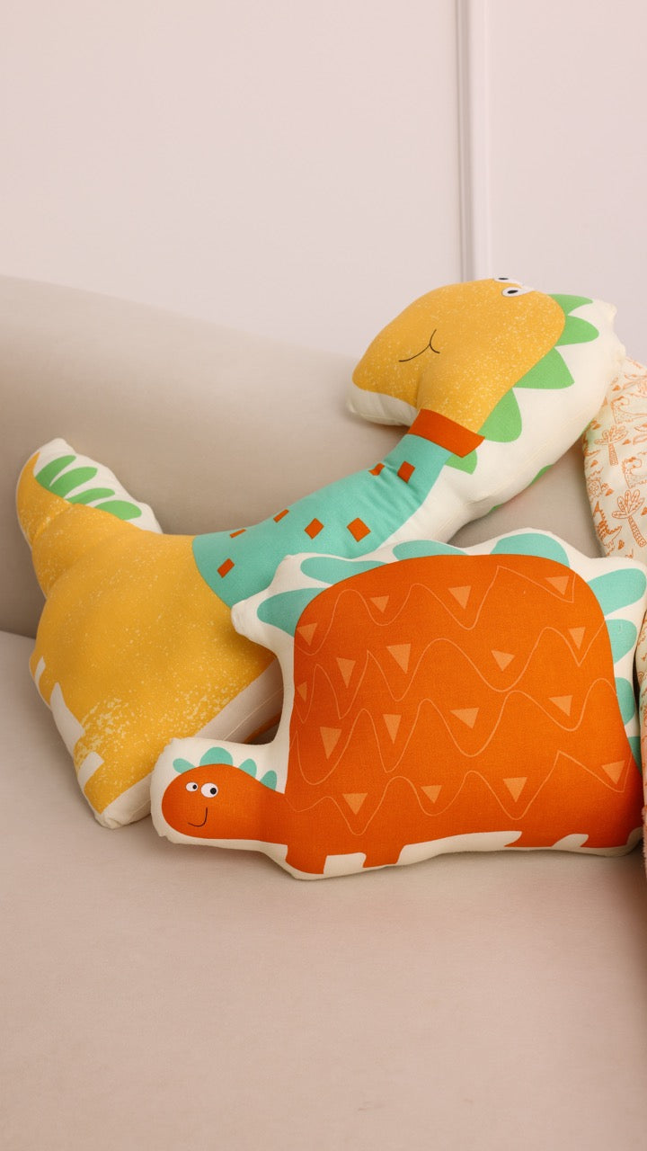 Blanket with Toy - White Dino