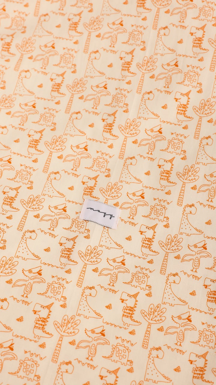 Blanket with Toy - White Dino