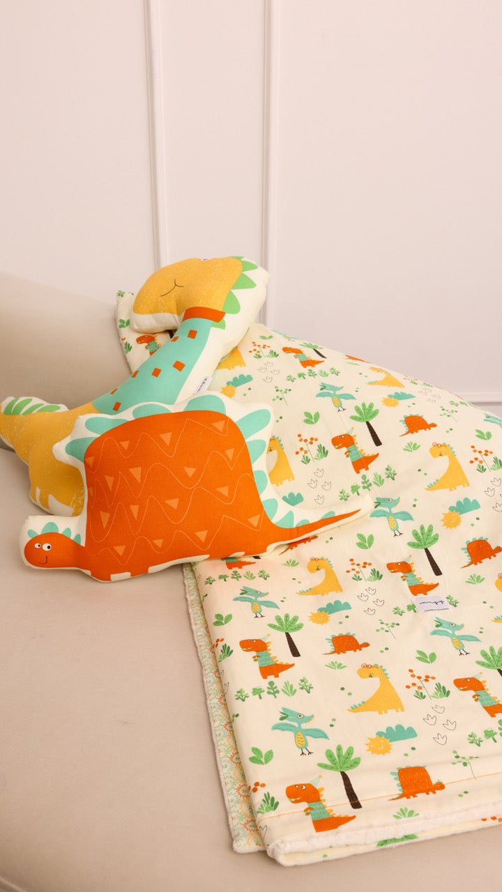 Blanket with Toy - Butter Yellow Dino