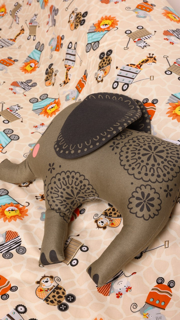Blanket with Toy - Grey Elephant