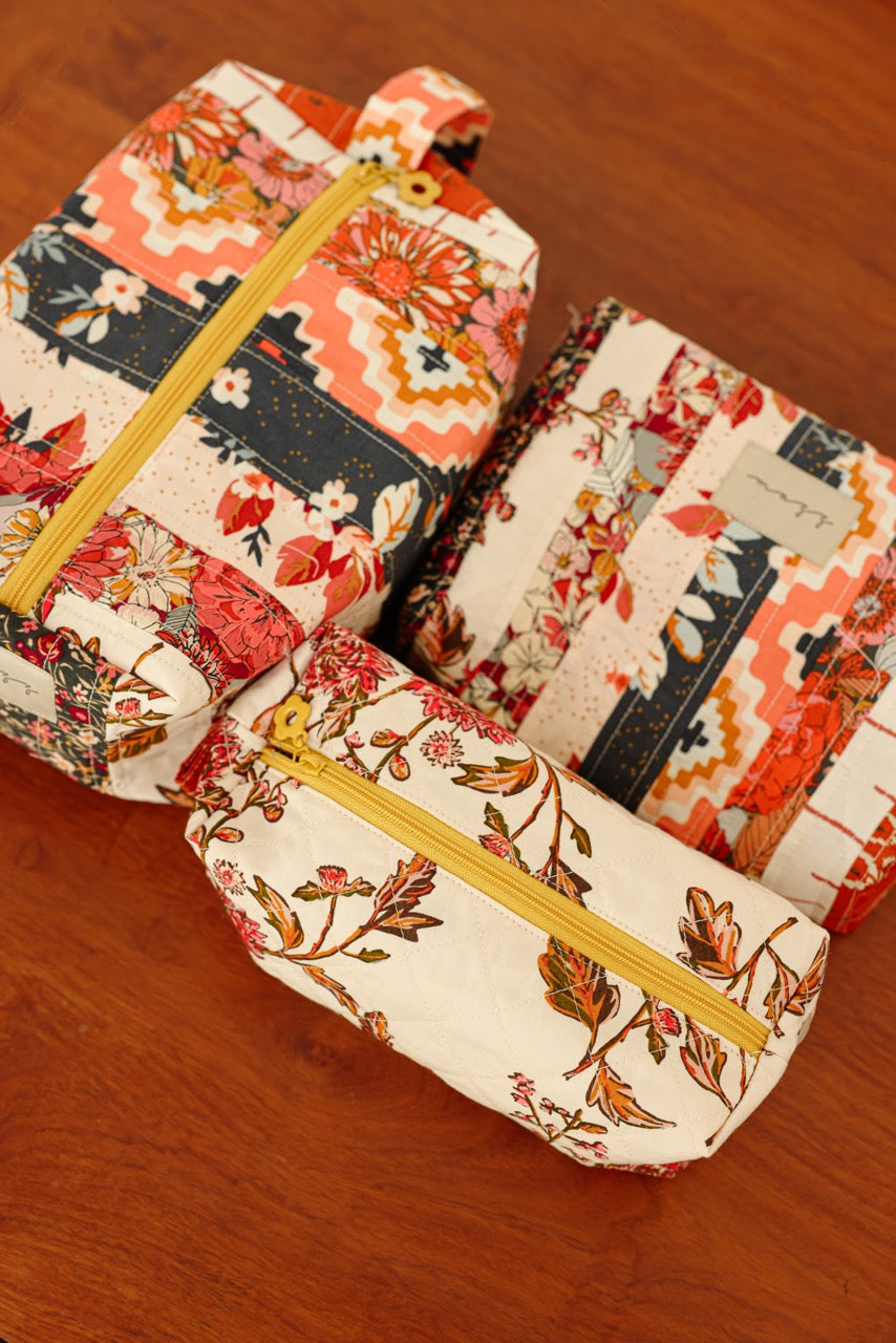 Quilted Pouch Set - Autumn Patchwork