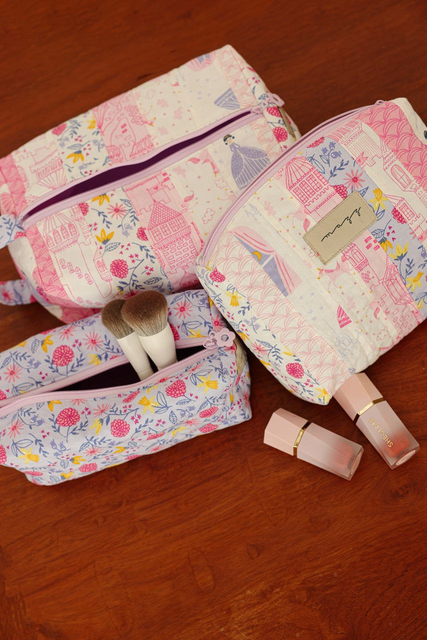 Quilted Pouch Set - Princess & Castles Patchwork