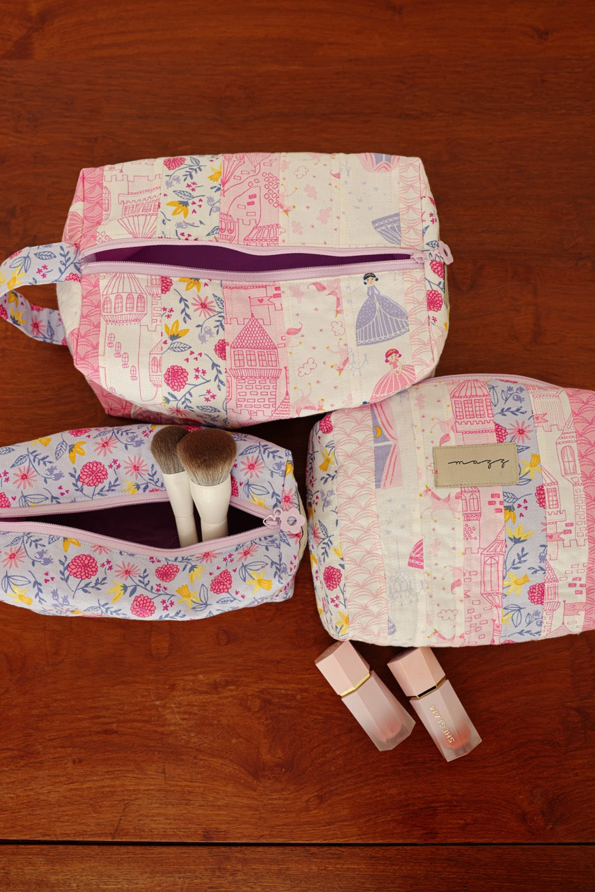 Quilted Pouch Set - Princess & Castles Patchwork