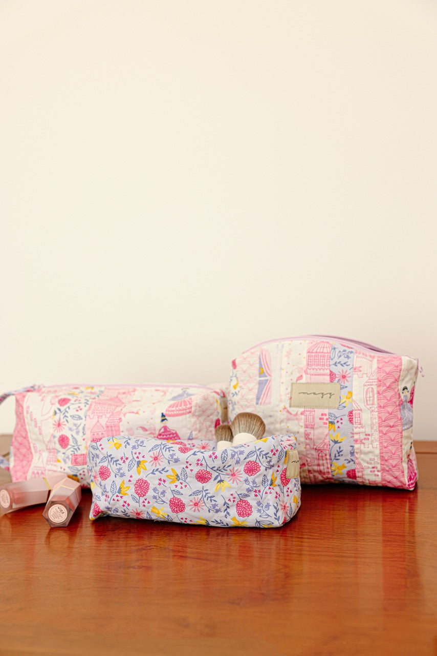 Quilted Pouch Set - Princess & Castles Patchwork