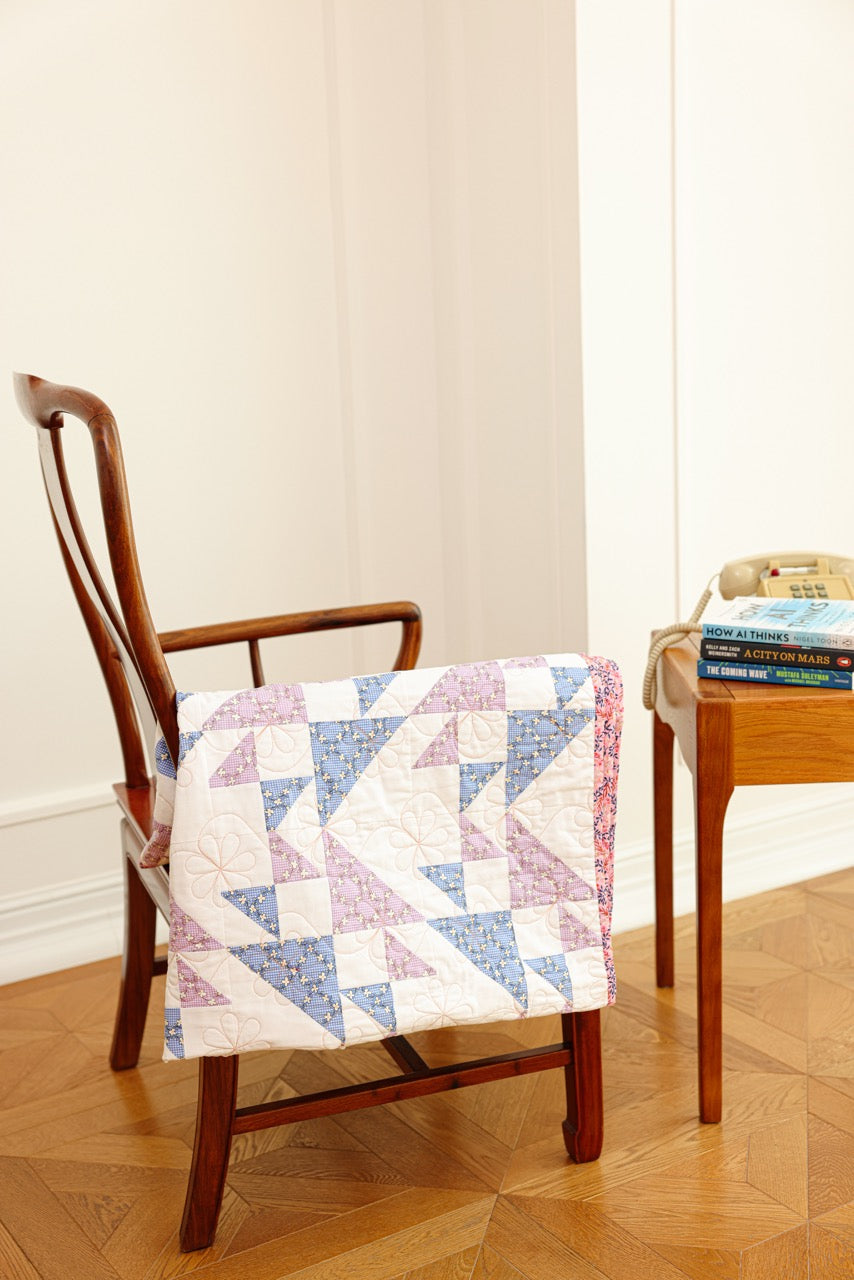Lap Size - Triangles in Purples Quilt