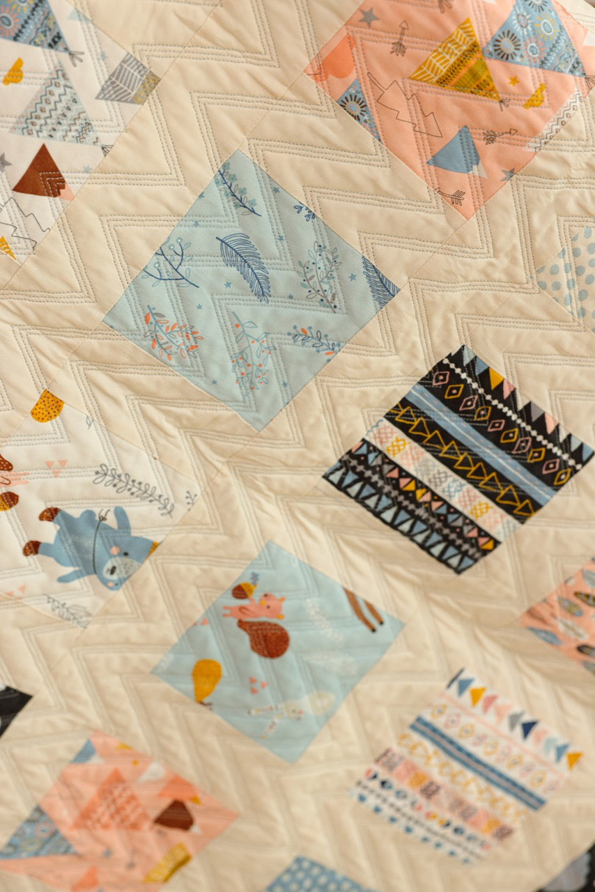 Crib Size - Forest Blue Quilt