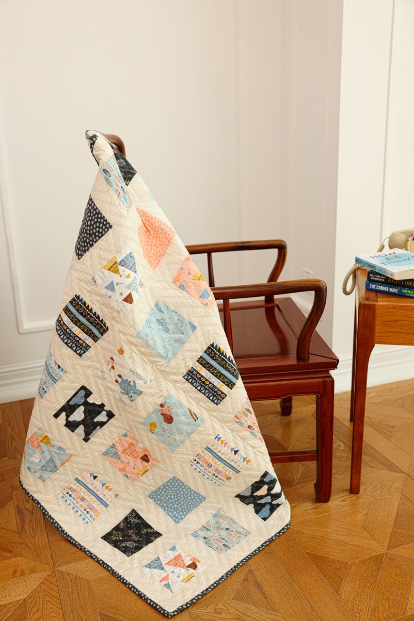 Crib Size - Forest Blue Quilt