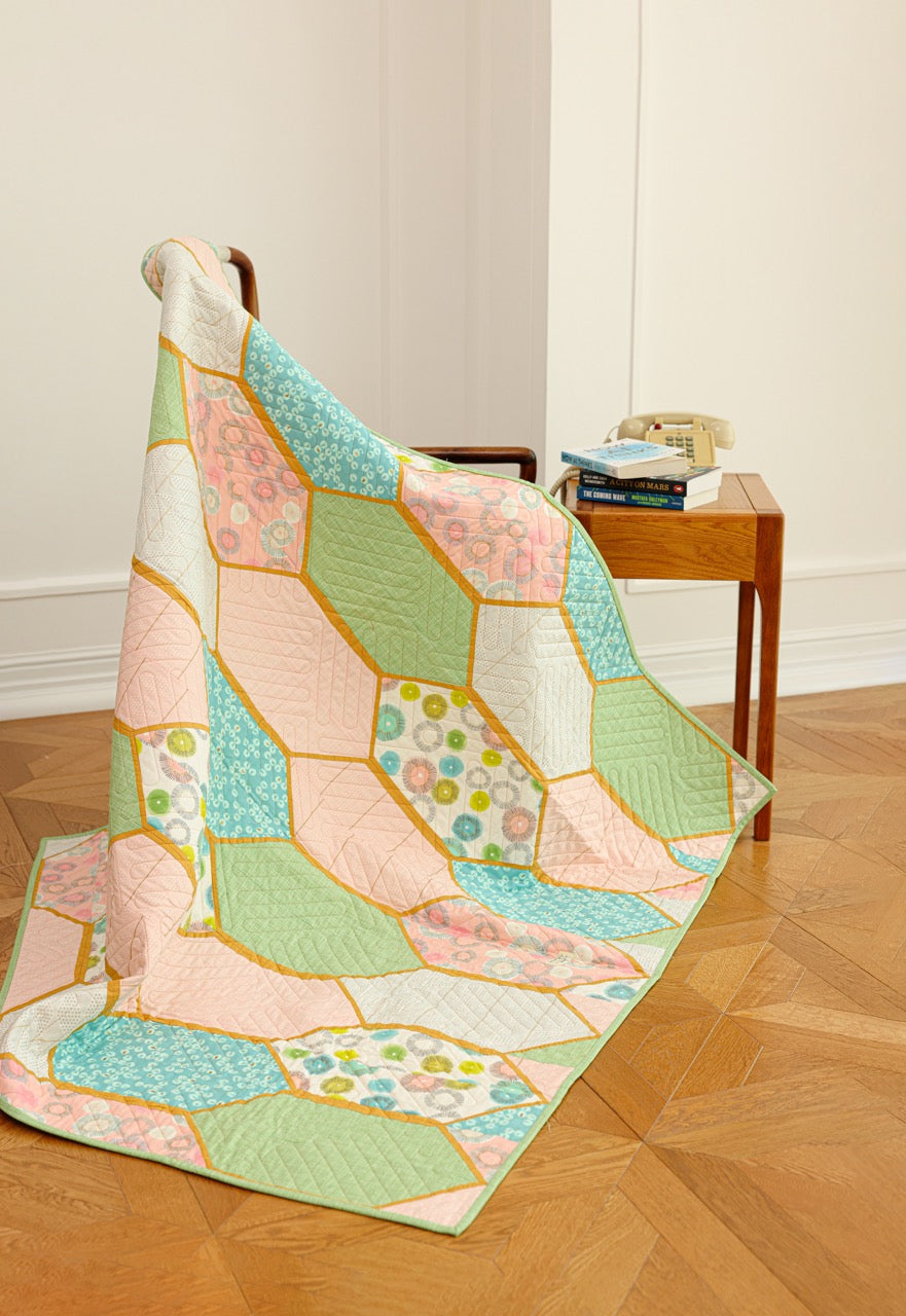 Lap Size - Green Honeycomb Quilt