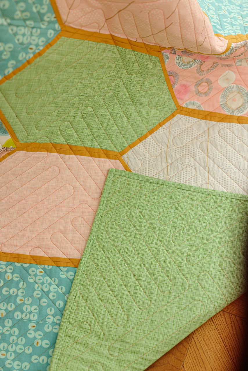 Lap Size - Green Honeycomb Quilt