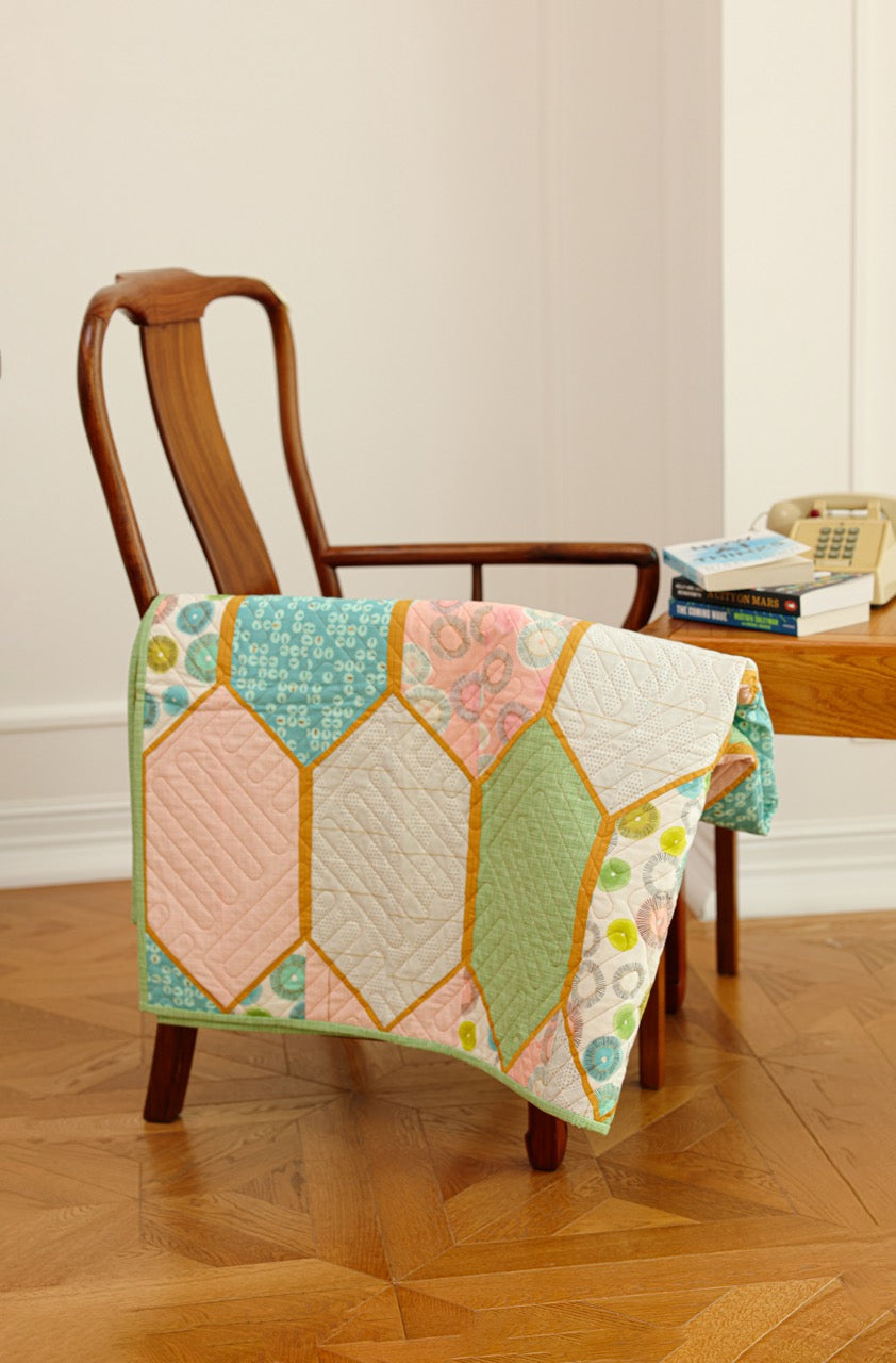 Lap Size - Green Honeycomb Quilt