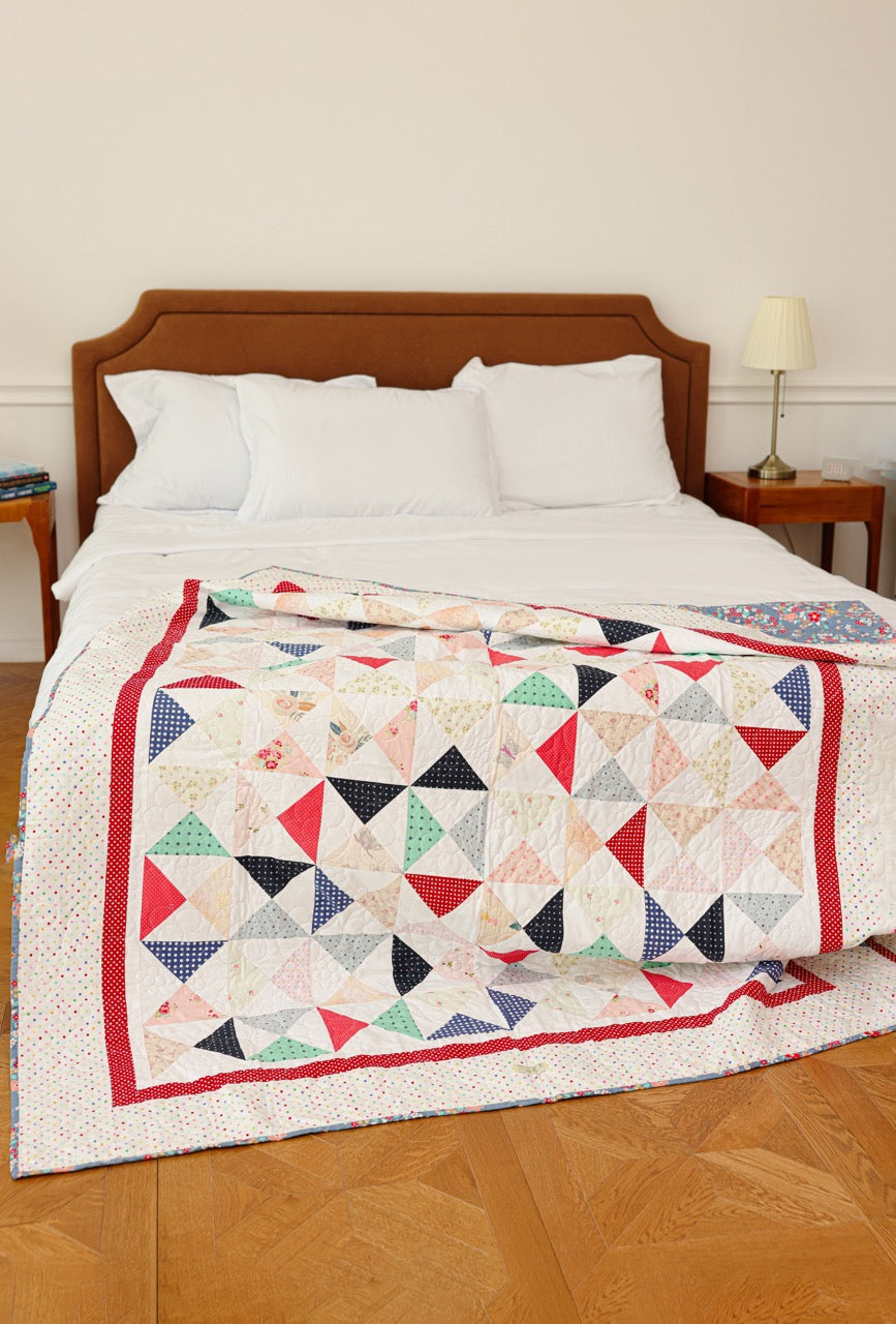 Lap Size - Triangle Polka Dots Quilt