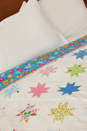Lap Size - Blue Florals & Stars Quilts
