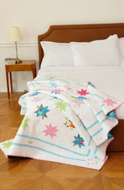 Lap Size - Blue Florals & Stars Quilts