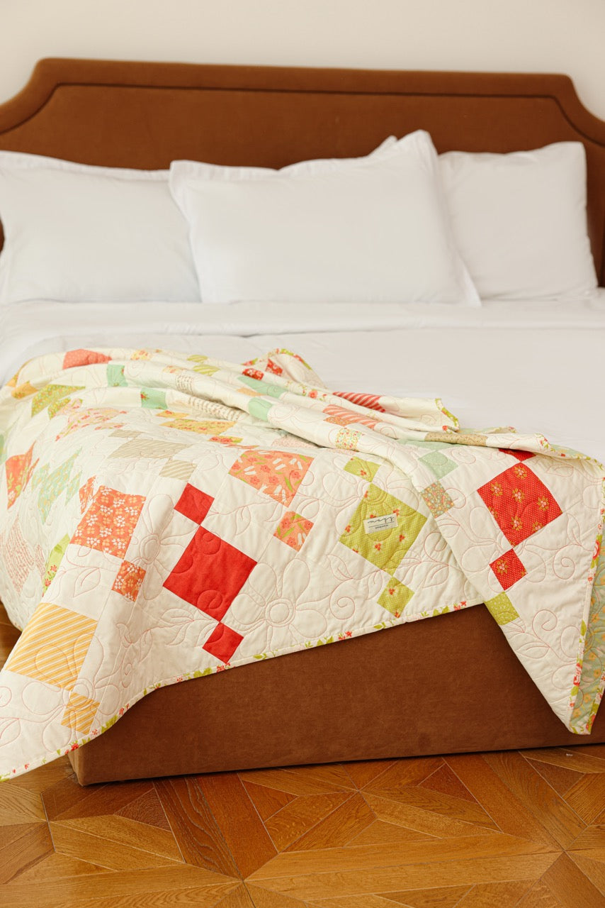 Lap Size - Green Triangles Quilt