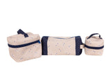 3 Piece Quilted Pouch Set - Petite Blooms