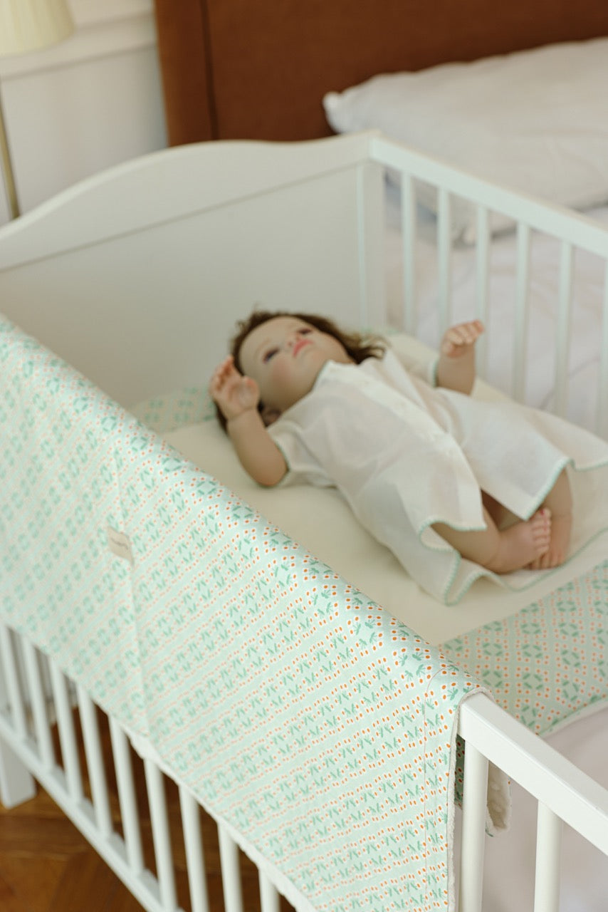 Mint Meadow Baby Set - Blanket, Doshak, Baby Jalabiya & Swaddle