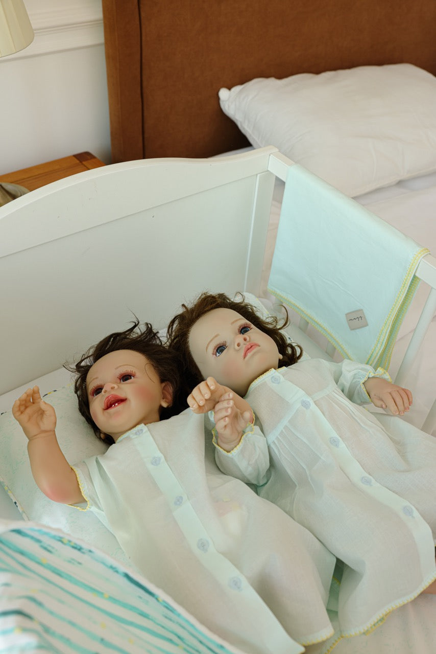 Blue Seas Baby Set - Blanket, Doshak, Baby Jalabiya & Swaddle