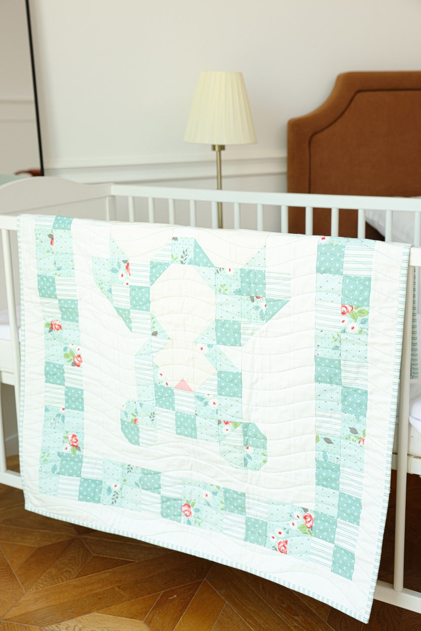 Crib Size - Aqua Bear