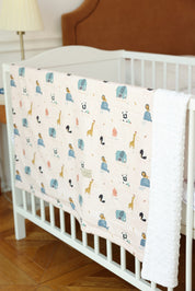 Crib Size - Lions On Whales (Pink)