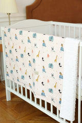 Crib Size - Lions On Whales (Pink)
