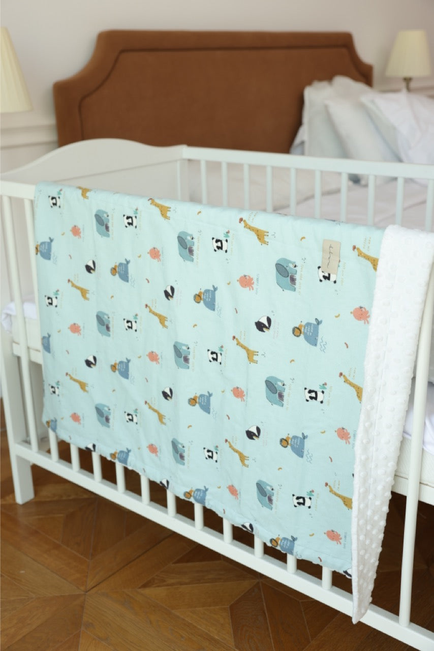 Crib Size - Lions On Whales (Blue)