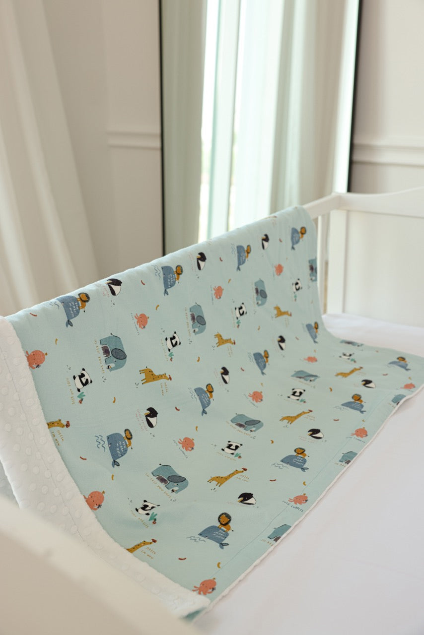 Crib Size - Lions On Whales (Blue)