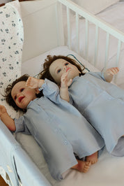 Blue Leaves Baby Set - Blanket, Doshak, Baby Jalabiya & Swaddle